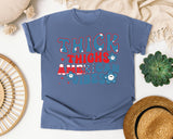Thick Thighs American Vibes graphic tee in Blue Jean