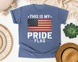 This Is My Pride Flag graphic tee in Blue Jean