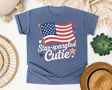 Star Spangled Cutie White 4 graphic tee in Blue Jean