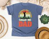 My Favorite Golf Player Calls Me Dad graphic tee in Blue Jean