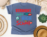 Straight Into High School Eraser graphic tee in Blue Jean