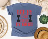 Dad By Day Gamer By Night White 3 graphic tee in Blue Jean
