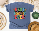 Best Teacher Ever Grey 3 graphic tee in Blue Jean