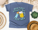 Our First Father's Day Together Grey 2 graphic tee in Blue Jean