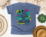Too Cool For School Skateboard graphic tee in Blue Jean