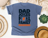 Dad Jokes Fuel Family White 2 graphic tee in Blue Jean