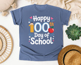 Happy 100th Day Of School Pencil graphic tee in Blue Jean