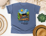 Dad's Rules Eat Grill Chill Nap Repeat Grey graphic tee in Blue Jean