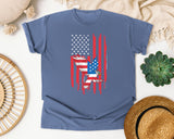 Eagle American Flag Red graphic tee in Blue Jean