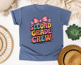 Second Grade Crew graphic tee in Blue Jean