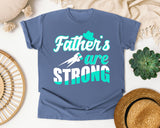 Fathers Are Strong White graphic tee in Blue Jean