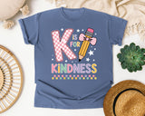 K Is For Kindness graphic tee in Blue Jean