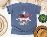 Home Of The Brave graphic tee in Blue Jean