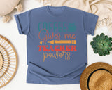 Coffee Gives Me Teacher Powers graphic tee in Blue Jean