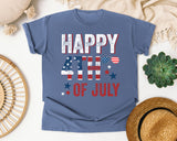 Happy 4th Of July White graphic tee in Blue Jean