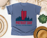 Patriot Day We Will Never Forget Red 4 graphic tee in Blue Jean