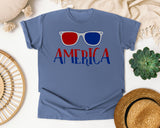 America Grey 4 graphic tee in Blue Jean