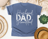 Husband Dad Granddad White graphic tee in Blue Jean