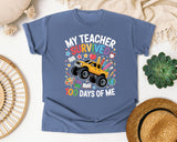 My Teacher Survived 100 Days Of Me Truck graphic tee in Blue Jean