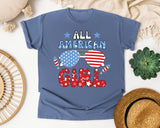 All American Girl Grey graphic tee in Blue Jean