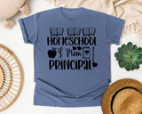 Homeschool Mom And Principal graphic tee in Blue Jean
