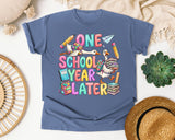 One School Year Later Goose graphic tee in Blue Jean