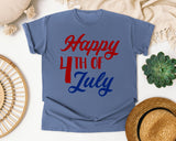 Happy 4th Of July Red graphic tee in Blue Jean