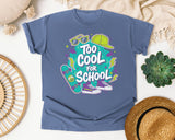 Too Cool For School Sneakers graphic tee in Blue Jean