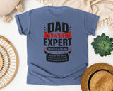 Dad Level Expert Multitasking Black graphic tee in Blue Jean