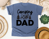 Camping Dad White 3 graphic tee in Blue Jean