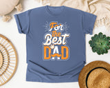 For The Best Dad White graphic tee in Blue Jean