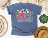World's Best Teacher graphic tee in Blue Jean