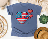 Patriotic Heart Character graphic tee in Blue Jean