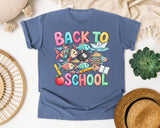 Back To School Fish graphic tee in Blue Jean