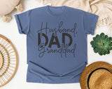 Husband Dad Granddad Brown graphic tee in Blue Jean
