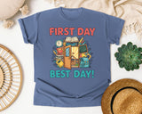 First Day Best Day Door graphic tee in Blue Jean