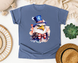 Eagle In Patriotic Hat graphic tee in Blue Jean