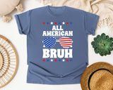 All American Bruh graphic tee in Blue Jean