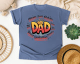 Strong Funny Protector Dad graphic tee in Blue Jean