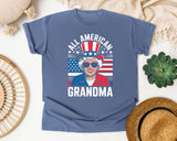 All American Grandma White graphic tee in Blue Jean