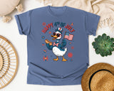 Happy 4th Of July Grey 2 graphic tee in Blue Jean