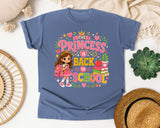 The Princess Is Back To School graphic tee in Blue Jean