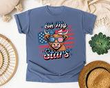 Oh My Stars Grey 2 graphic tee in Blue Jean