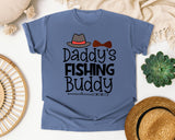 Daddy's Fishing Buddy graphic tee in Blue Jean