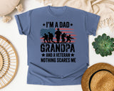 I'm A Dad Grandpa And A Veteran Nothing Scares Me Black graphic tee in Blue Jean