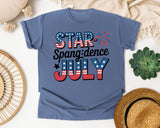 Star Spangled July Grey 2 graphic tee in Blue Jean