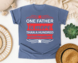 One Father Is More Than A Hundred Schoolmasters White graphic tee in Blue Jean