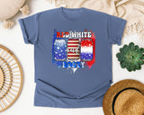 Red White And Boozy graphic tee in Blue Jean