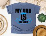 My Dad Is My Hero White 2 graphic tee in Blue Jean