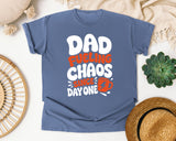Dad Fueling Chaos Since Day One White 2 graphic tee in Blue Jean